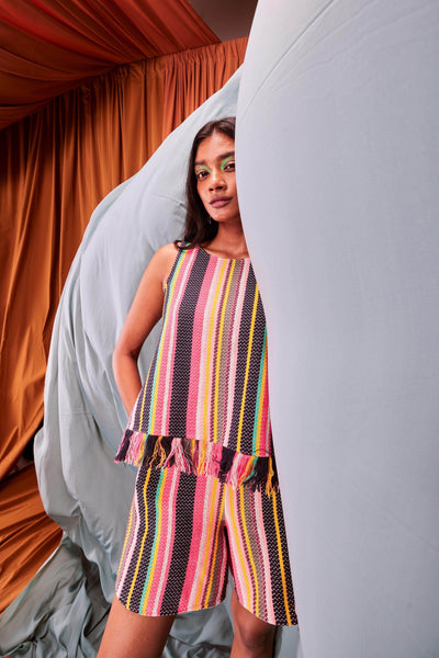 SLEEVELESS MULTI STRIPE SET - dash and dot