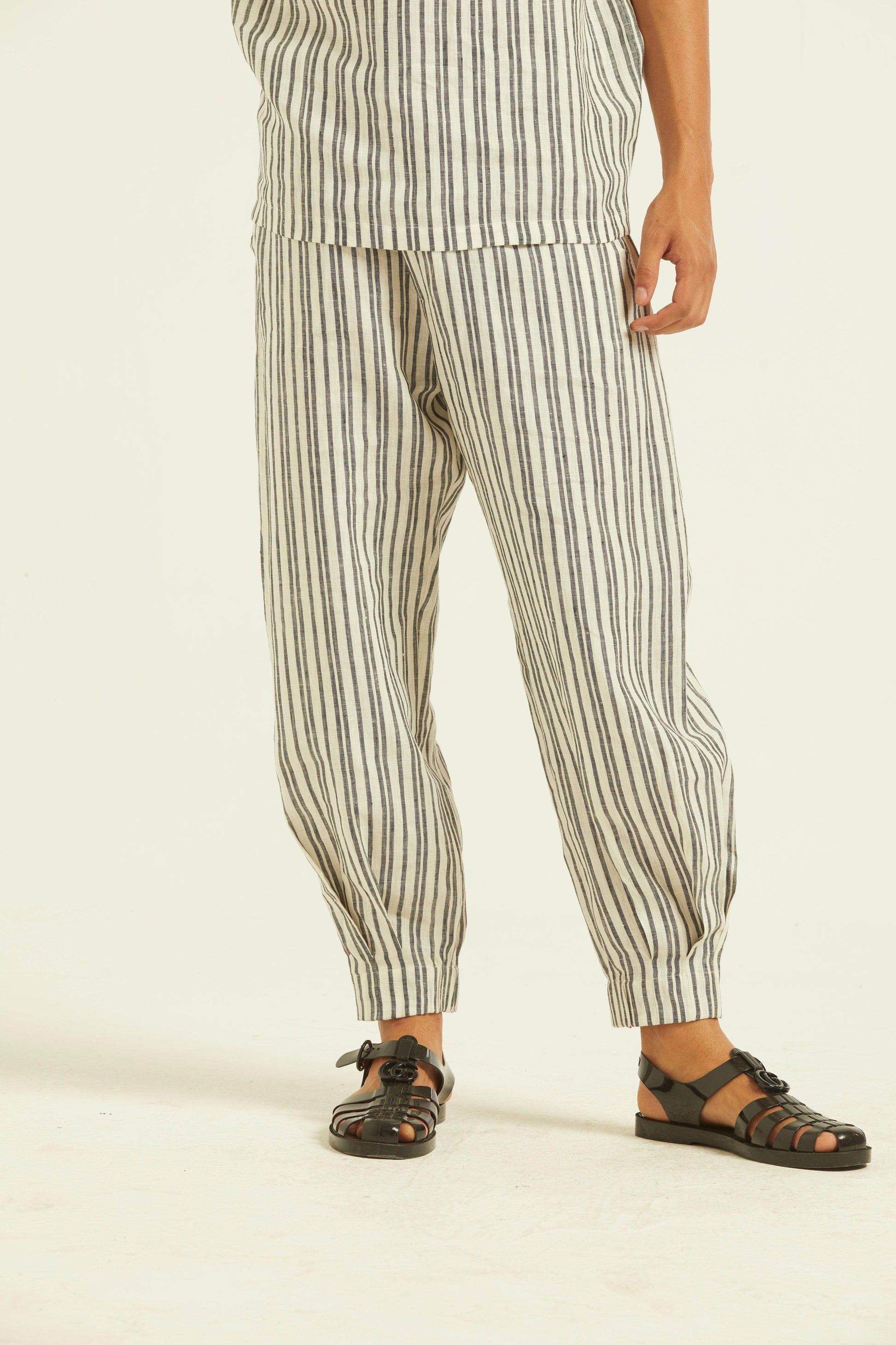 LINEN STRIPE SET - dash and dot