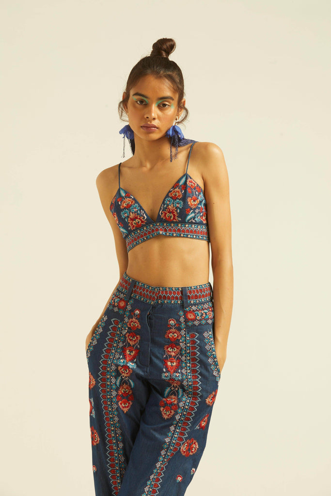 DENIM EMBROIDERED SET - dash and dot dash and dot