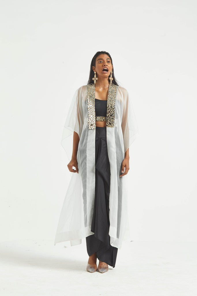 MIRROR BRALETTE AND DRAPED SKIRT SET - dash and dot dash and dot