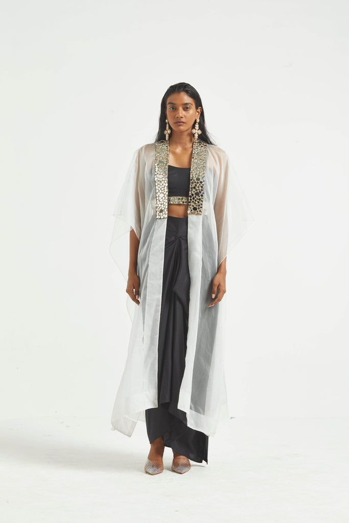 MIRROR BRALETTE AND DRAPED SKIRT SET - dash and dot dash and dot