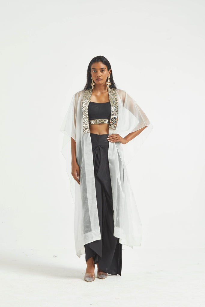 MIRROR BRALETTE AND DRAPED SKIRT SET - dash and dot dash and dot