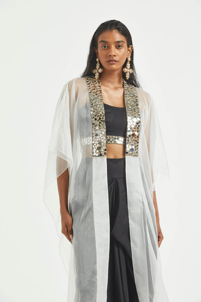 MIRROR BRALETTE AND DRAPED SKIRT SET - dash and dot dash and dot