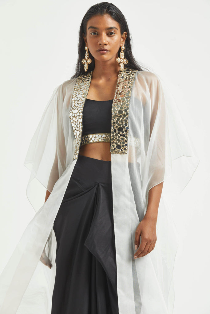 MIRROR BRALETTE AND DRAPED SKIRT SET - dash and dot dash and dot