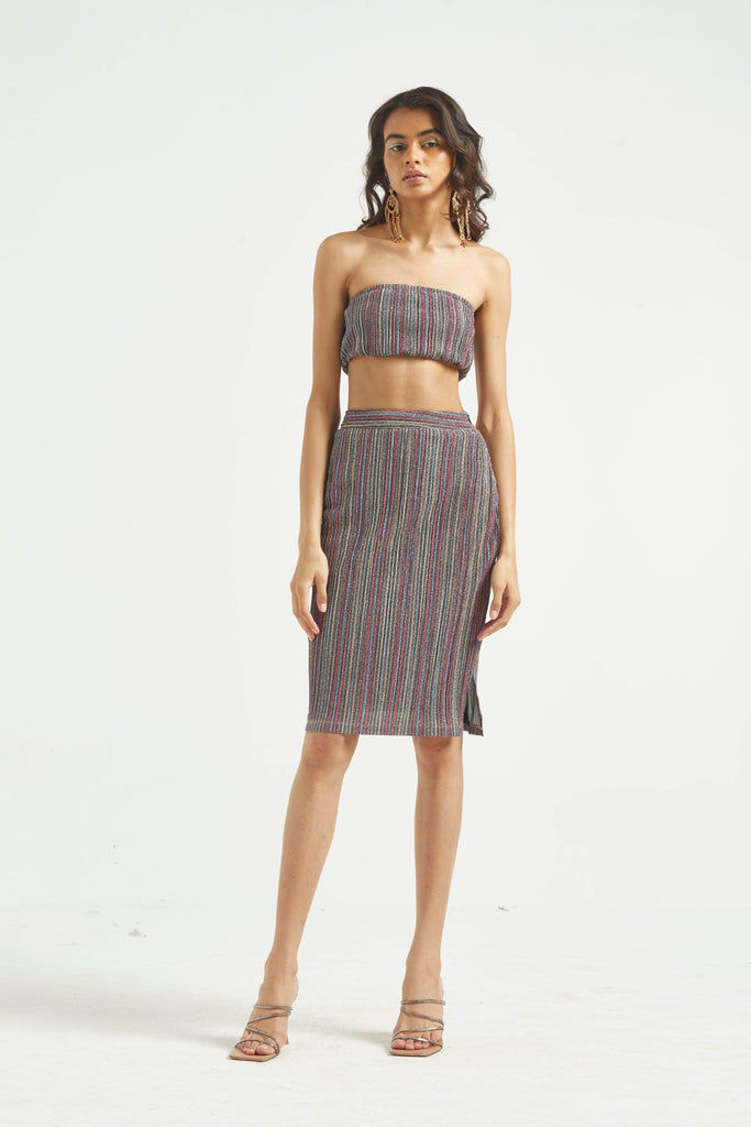 SHIMMER BANDEAU SKIRT SET - dash and dot dash and dot