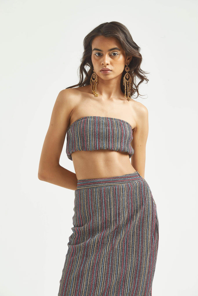 SHIMMER BANDEAU SKIRT SET - dash and dot dash and dot