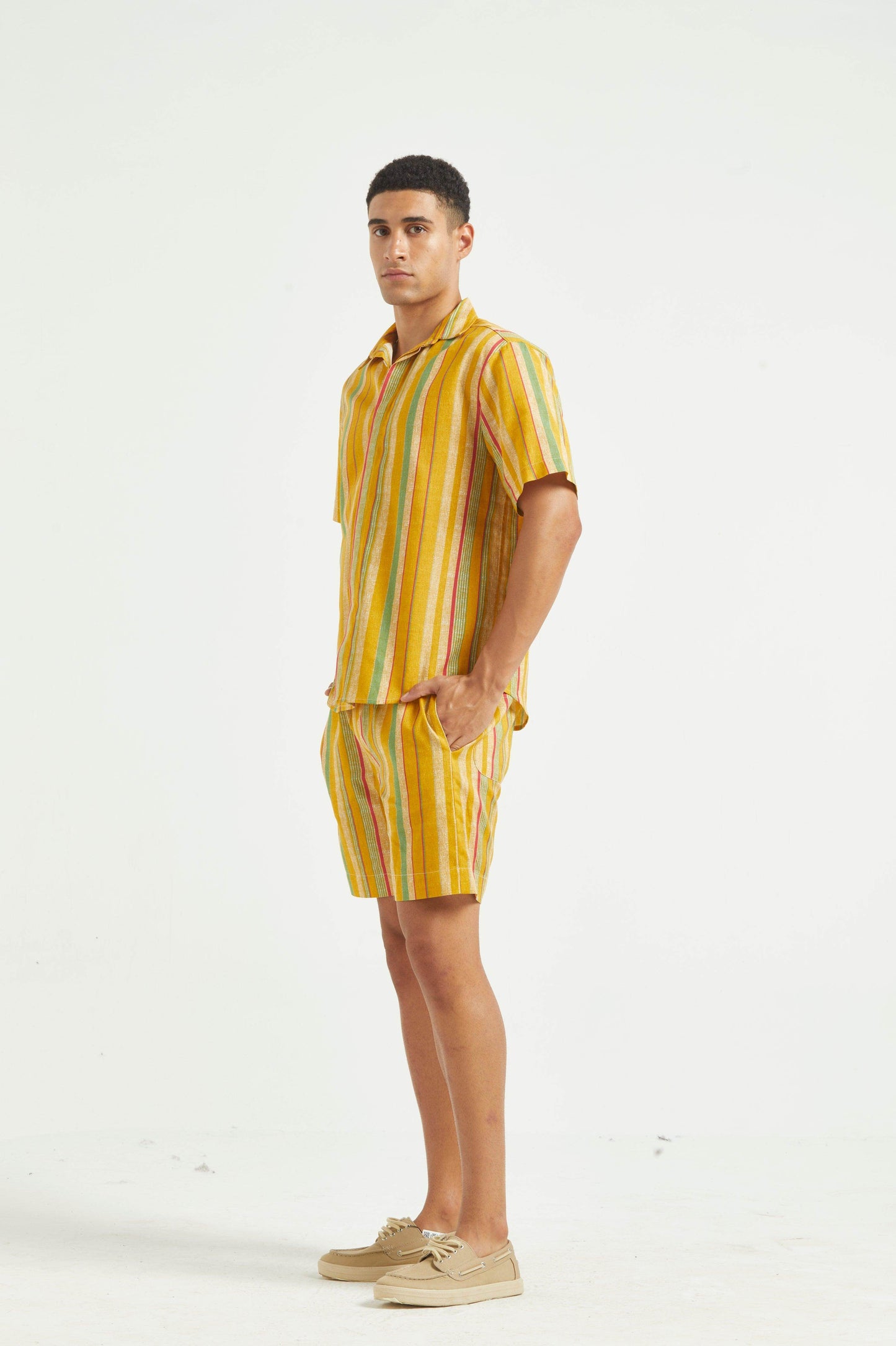 MULTI STRIPE LINEN SHORTS SET - dash and dot