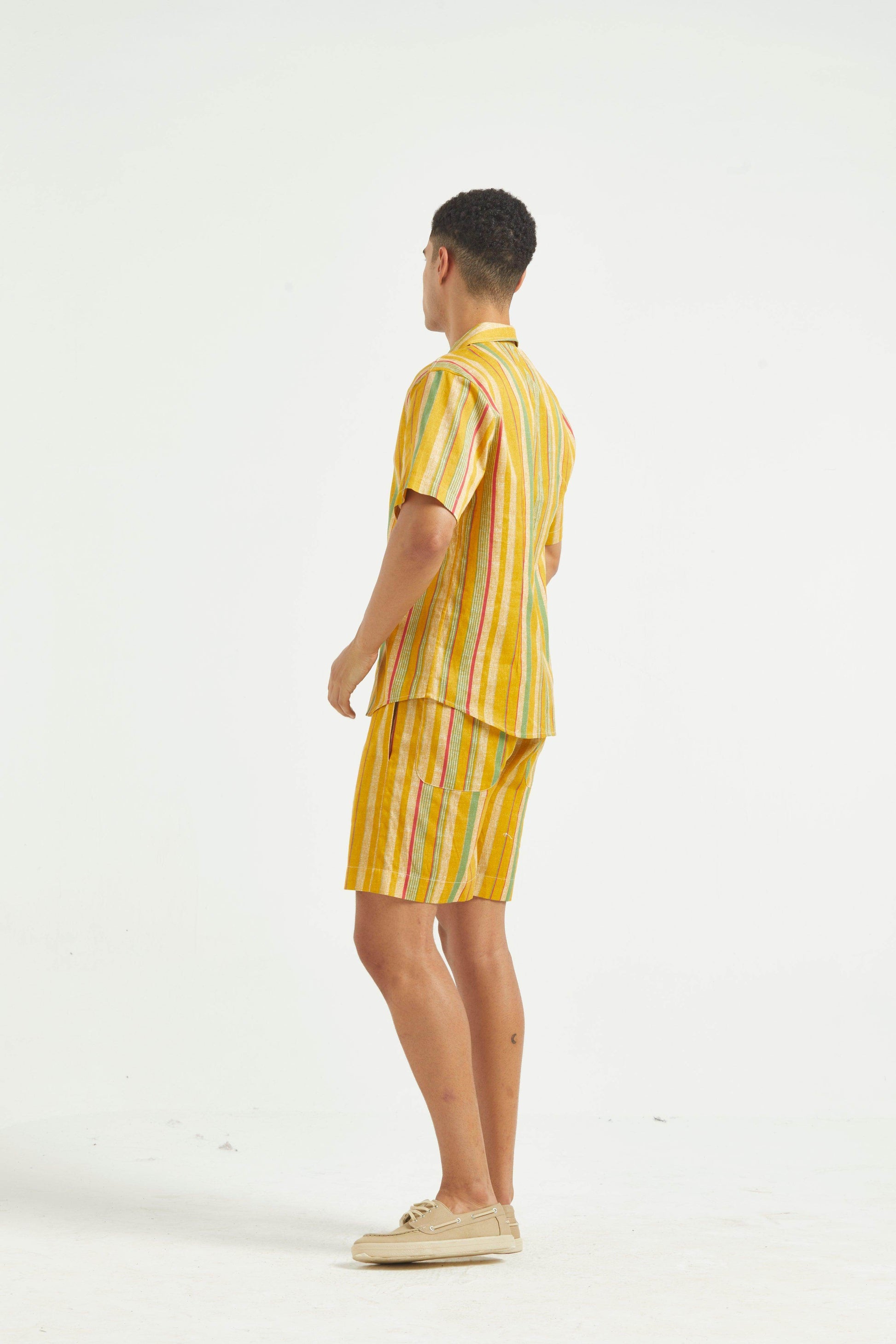 MULTI STRIPE LINEN SHORTS SET - dash and dot