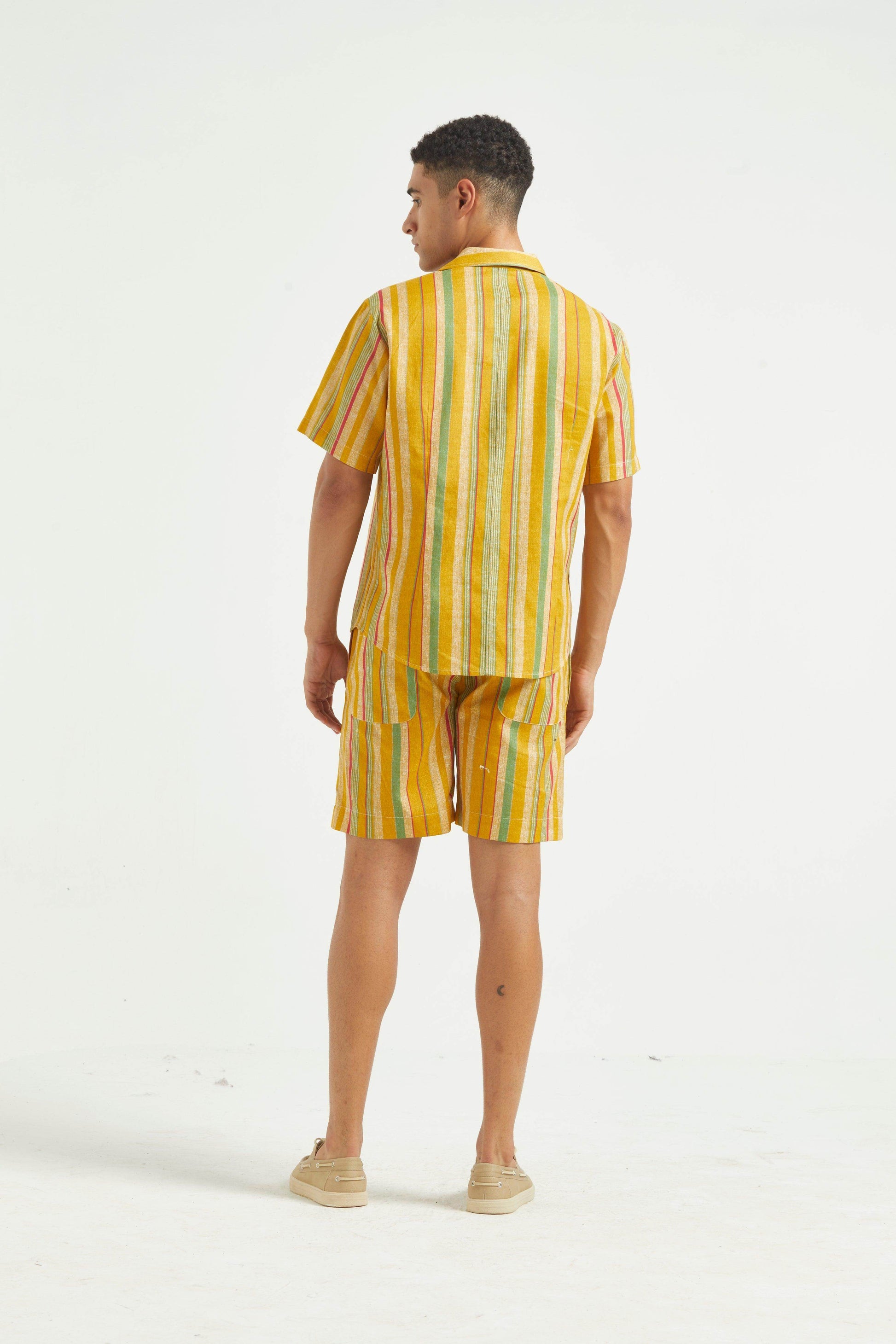 MULTI STRIPE LINEN SHORTS SET - dash and dot