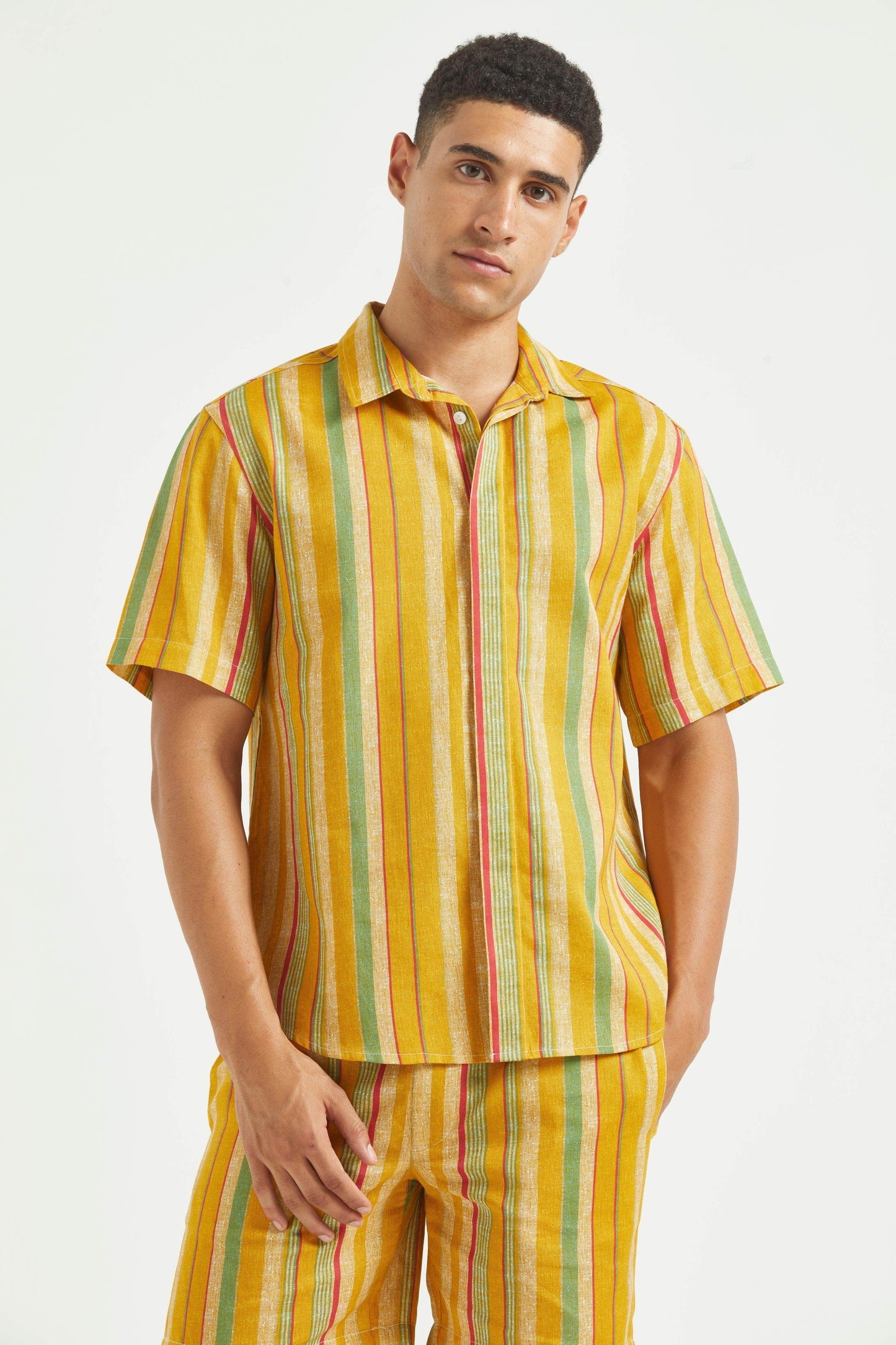 MULTI STRIPE LINEN SHORTS SET - dash and dot