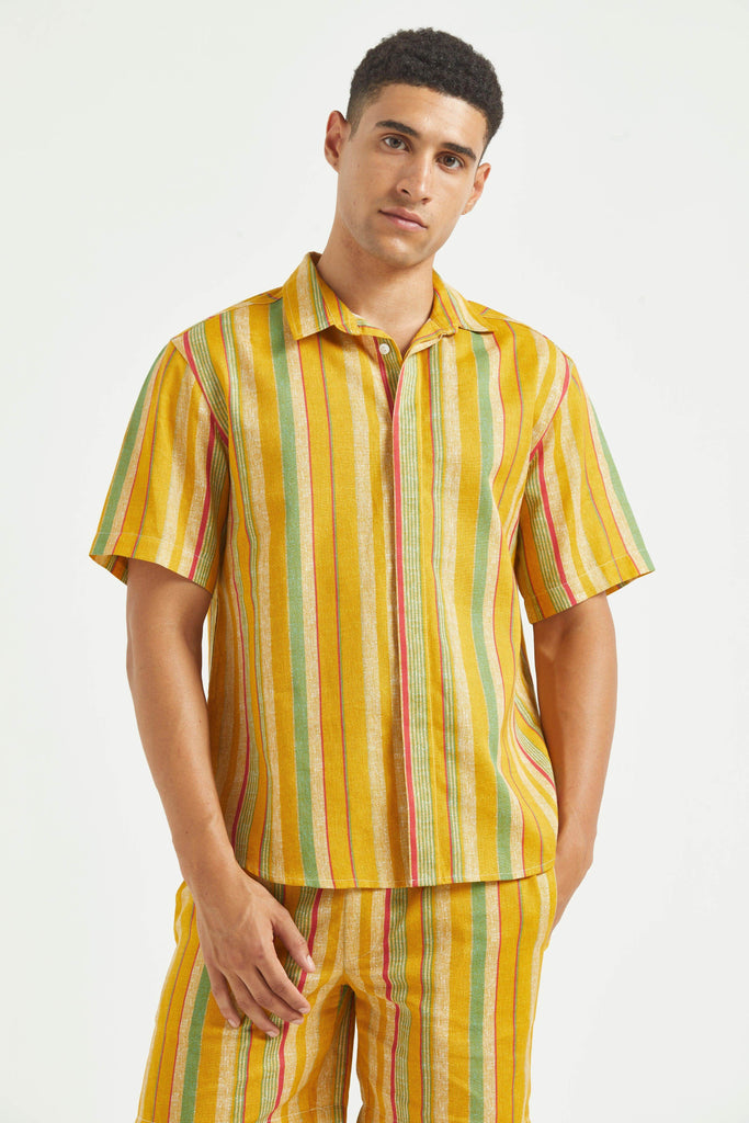 MULTI STRIPE LINEN SHORTS SET - dash and dot dash and dot