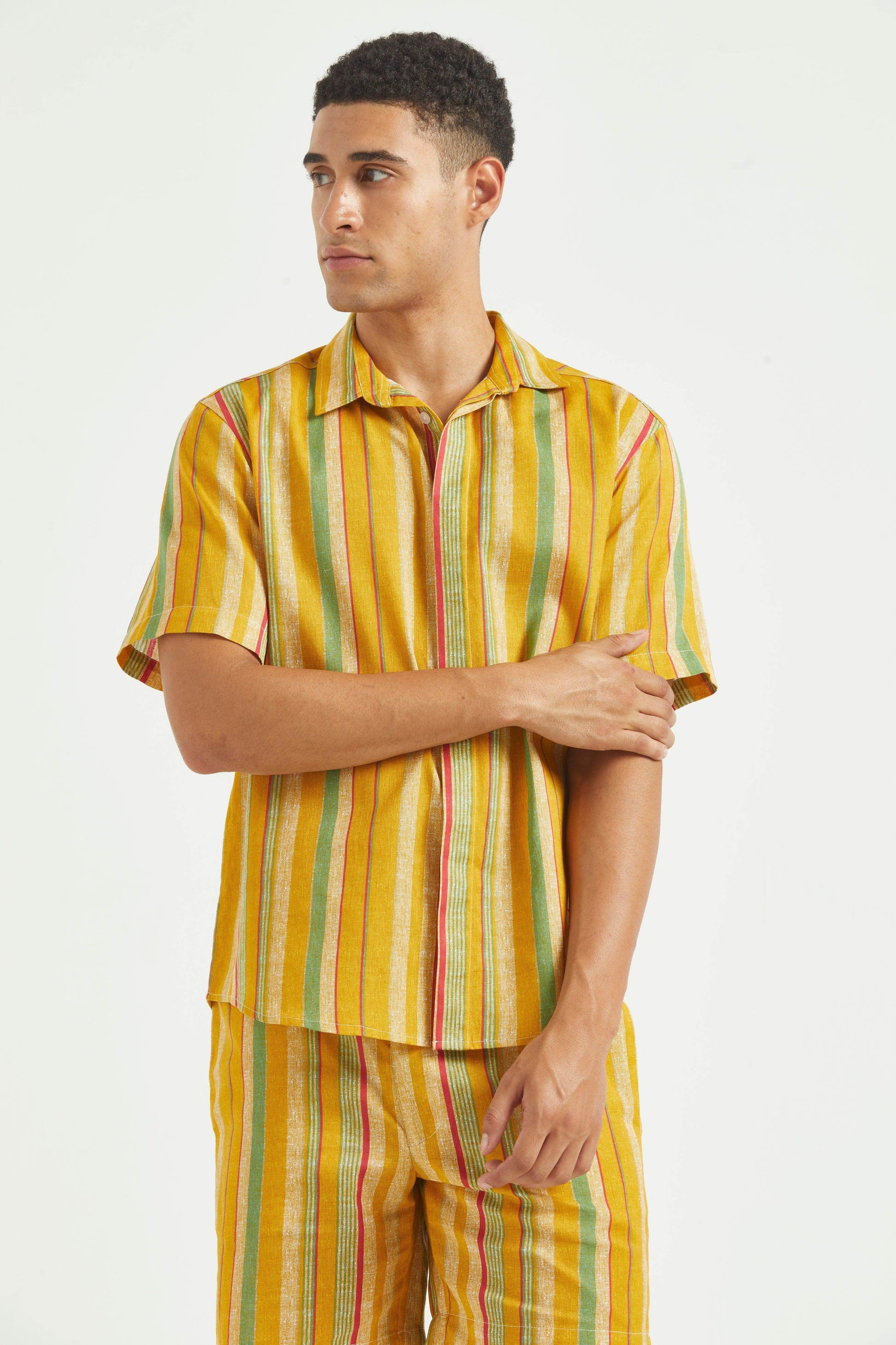 MULTI STRIPE LINEN SHORTS SET - dash and dot