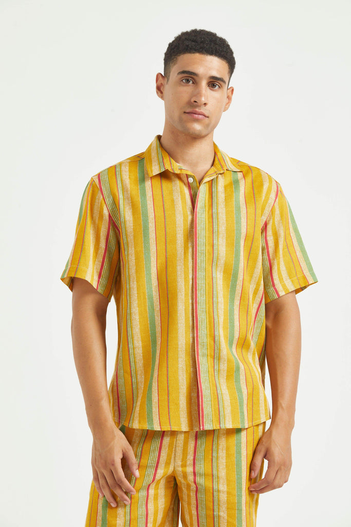 MULTI STRIPE LINEN SHORTS SET - dash and dot dash and dot