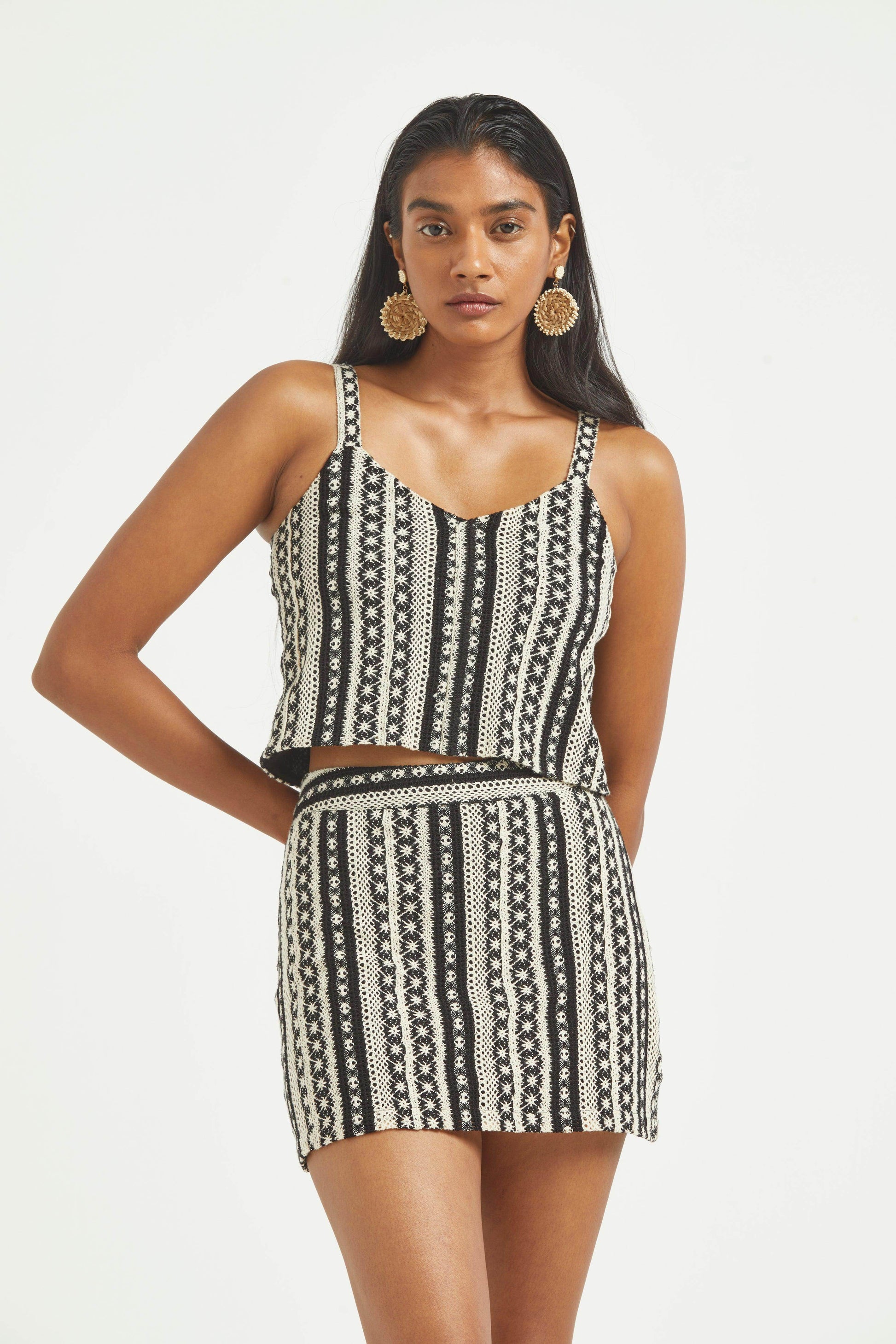 STRIPED MINI SKIRT - dash and dot