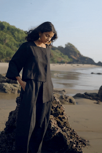 UNEVEN HEM LINEN SET - dash and dot