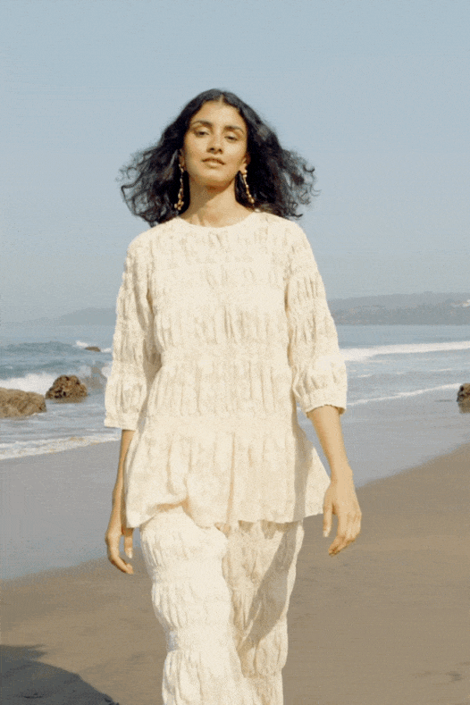 ALLOVER RUCHED LACE PANT SET - dash and dot dash and dot