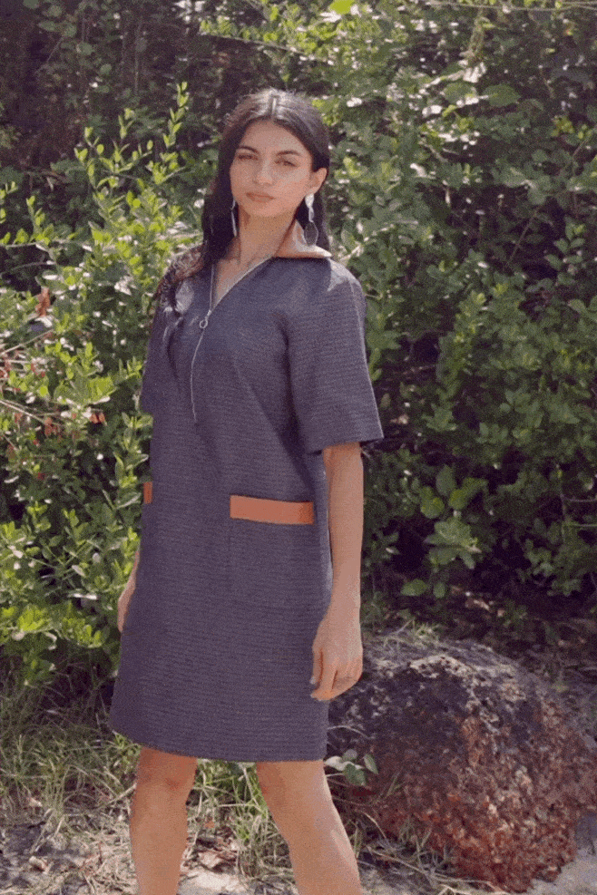 INDIGO JACQUARD MINI - dash and dot dash and dot