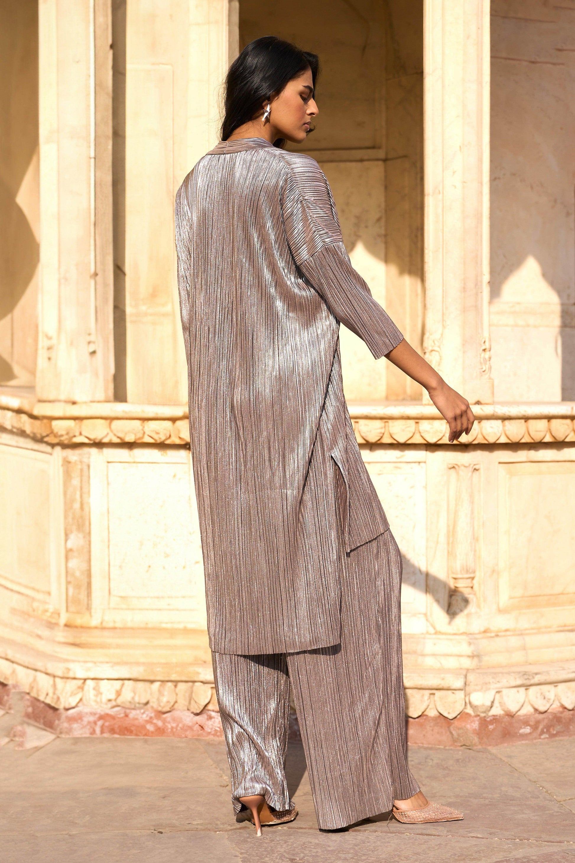 PLEATED LAMÉ SET - dash and dot