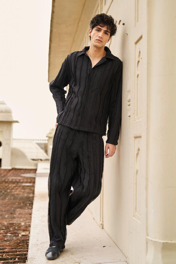 TEXTURED PANT SET dash and dot