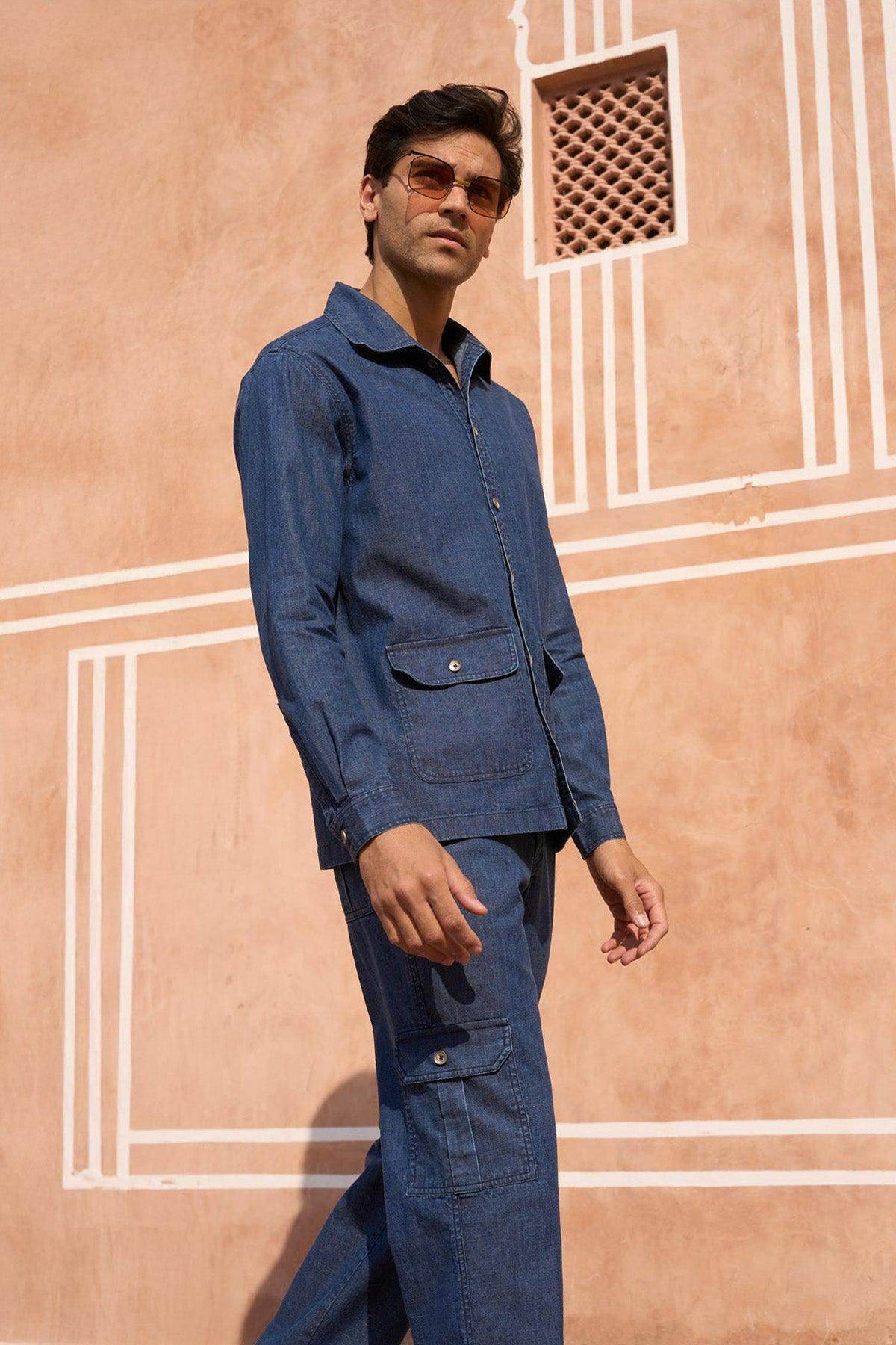 DENIM PATCH POCKET SET - dash and dot