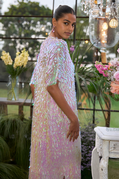 IRIDESCENT PAILLETTE KAFTAN