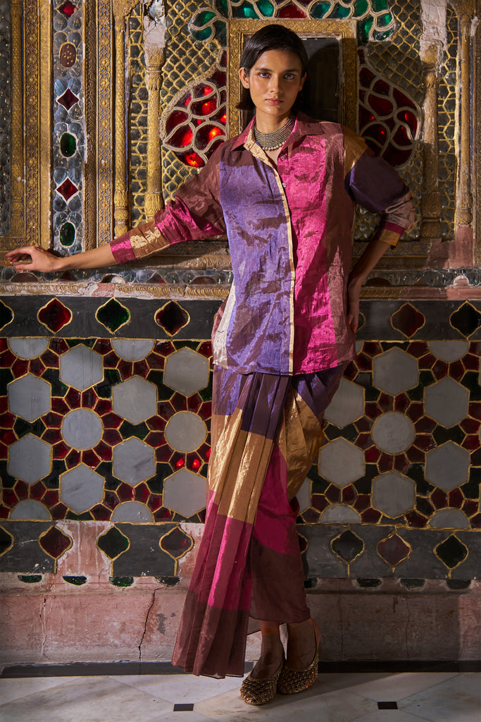 STRIPED BENARES TISSUE SKIRT dash and dot