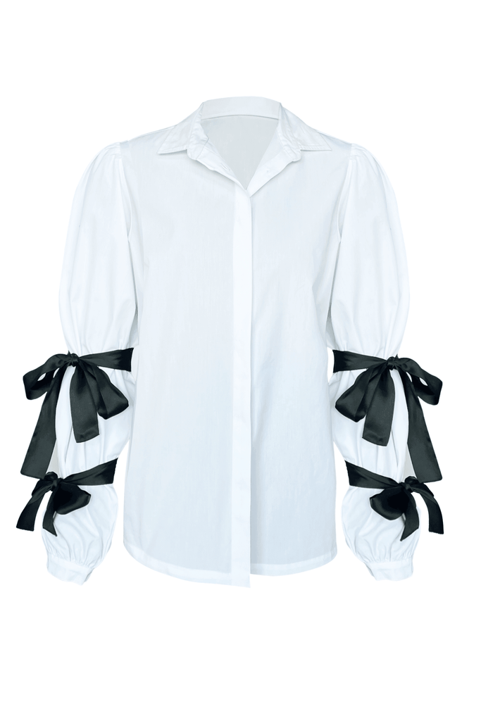CONTRAST SLEEVE TIE SHIRT - dash and dot dash and dot