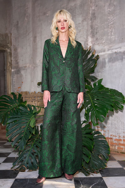 BROCADE WIDE-LEGGED PANT