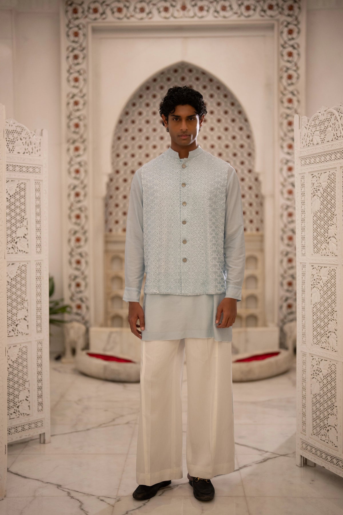 ICE BLUE KURTA-SHIRT