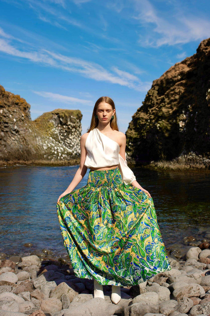 FIT & FLAIR PAISLEY SKIRT - dash and dot dash and dot