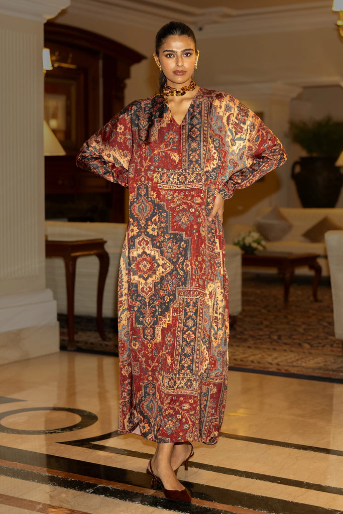 KILIM PRINT KAFTAN DRESS dash and dot