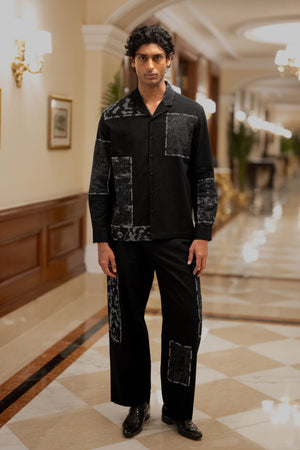 LINEN PATCHWORK APPLIQUÉ SHIRT & PANT SET