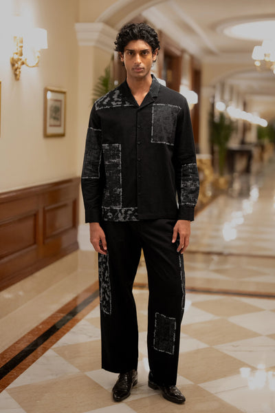 LINEN PATCHWORK APPLIQUÉ SHIRT & PANT SET