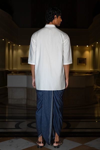 LONGLINE POPLIN KURTA-SHIRT