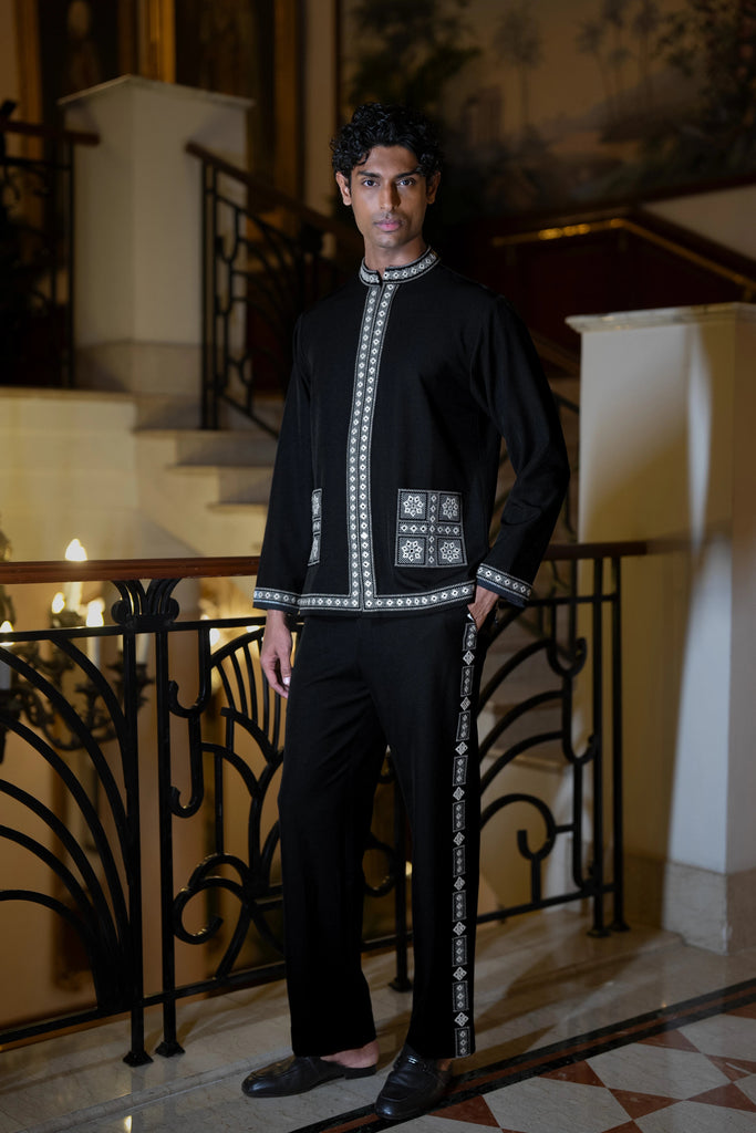MIRRORWORK EMBROIDERED SHACKET & PANT SET dash and dot