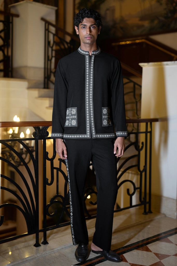 MIRRORWORK EMBROIDERED SHACKET dash and dot