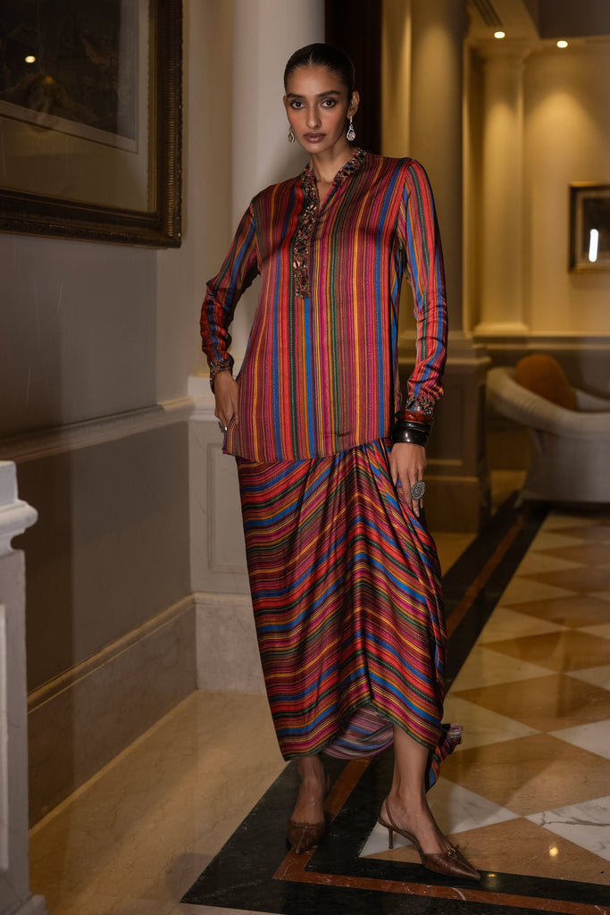 MULTICOLOUR DRAPE SKIRT dash and dot