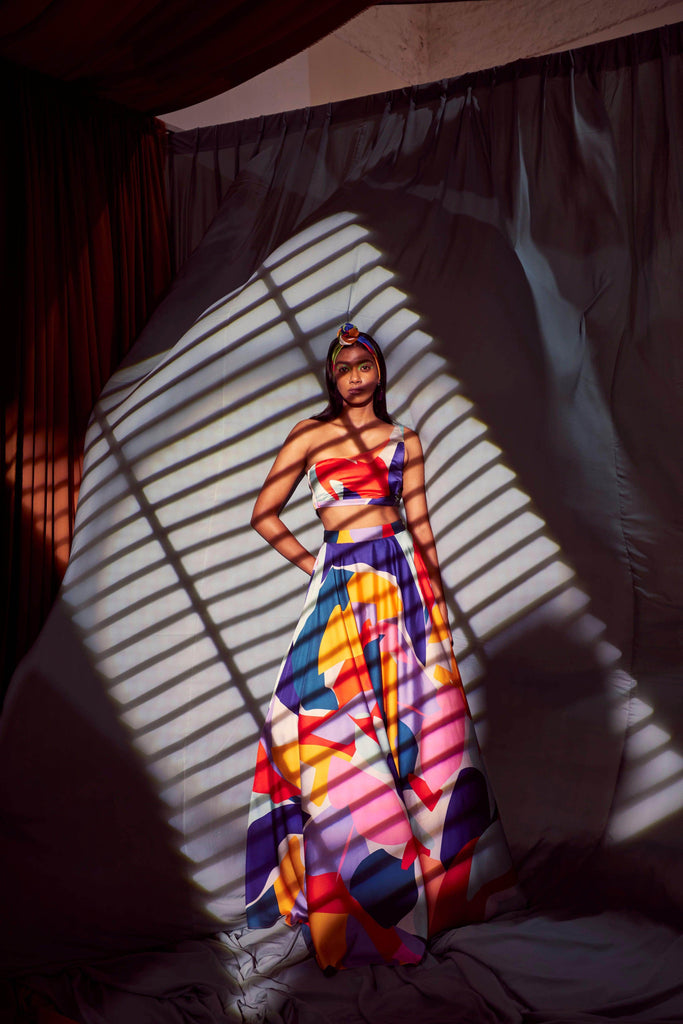 ABSTRACT MAXI-SKIRT SET - dash and dot dash and dot