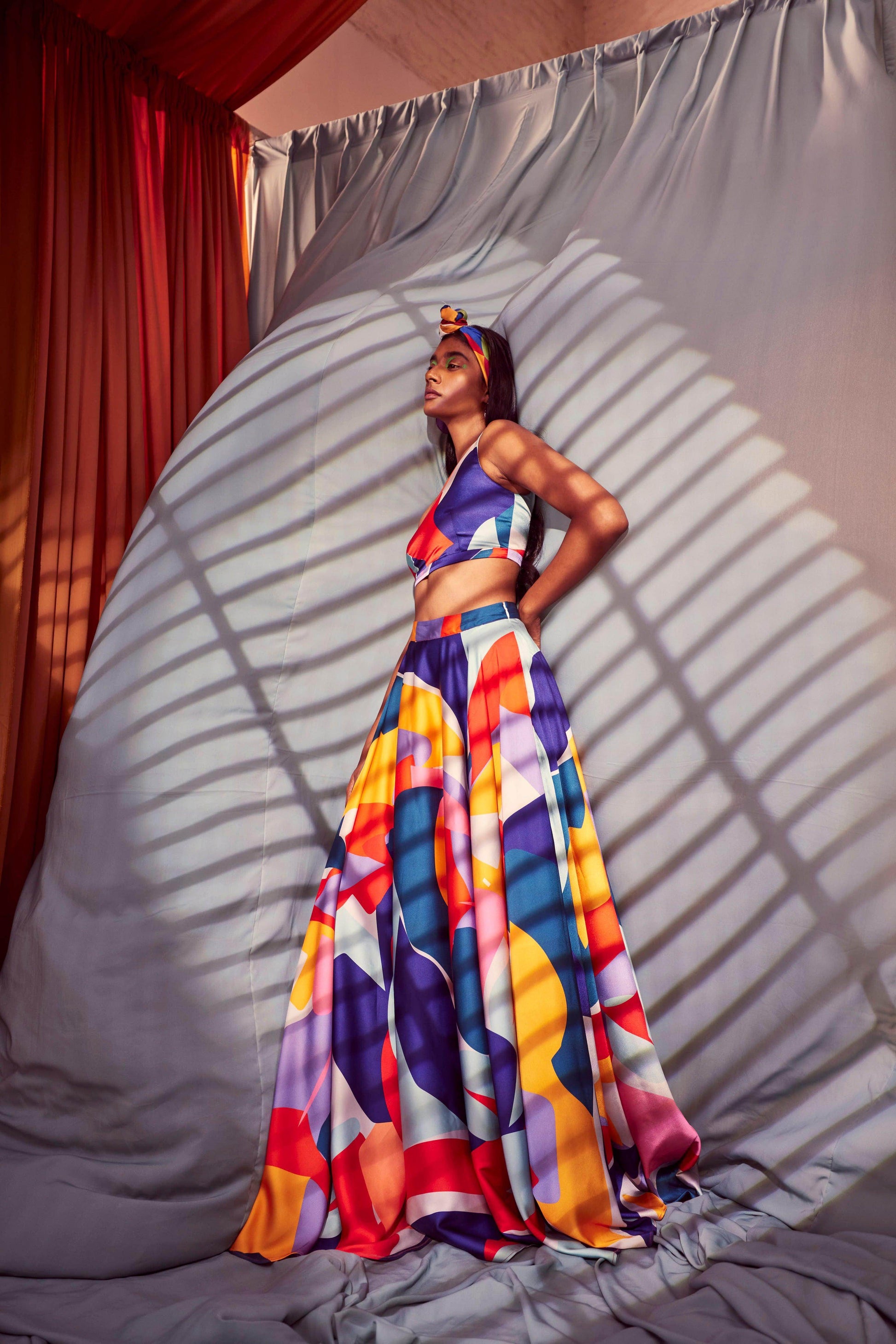 ABSTRACT MAXI-SKIRT SET - dash and dot