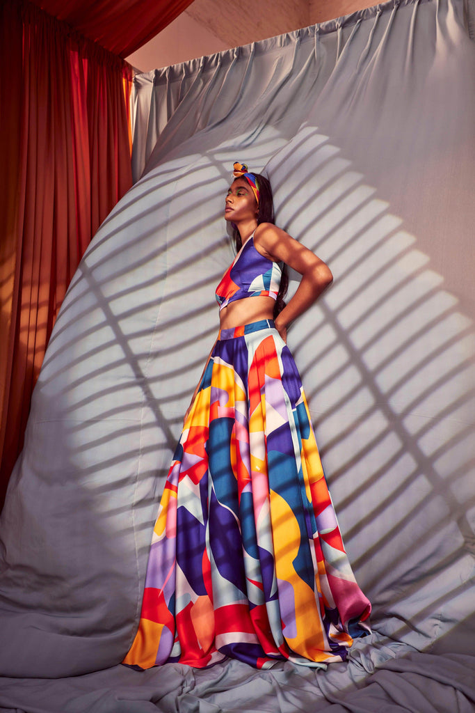 ABSTRACT MAXI-SKIRT SET - dash and dot dash and dot