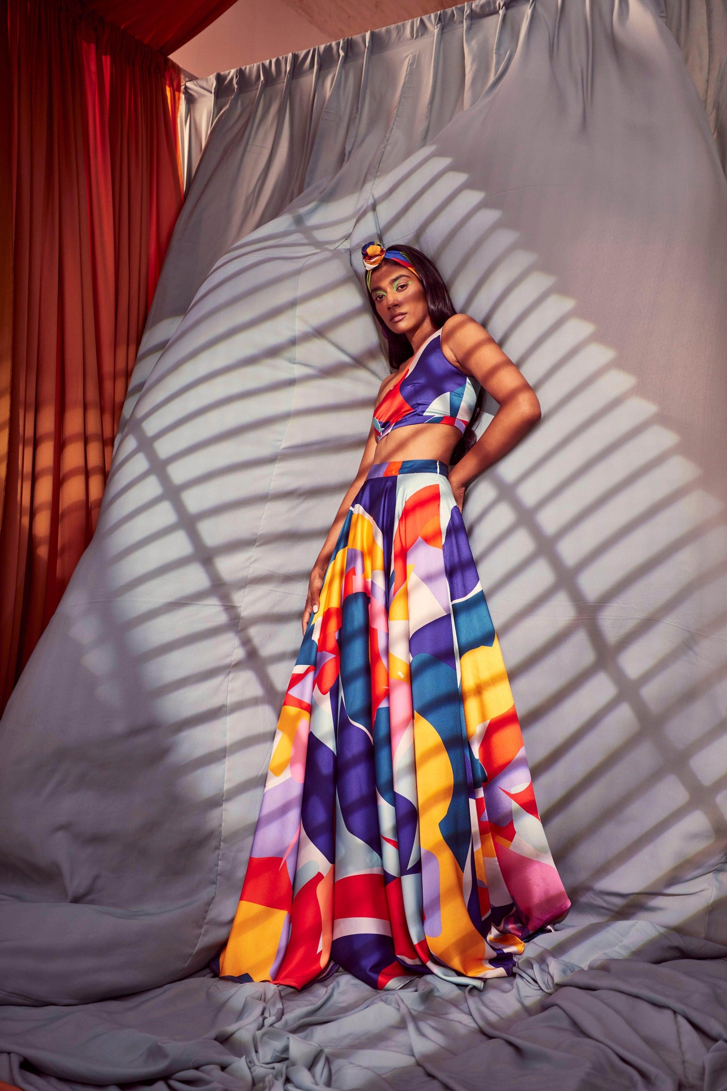 ABSTRACT MAXI-SKIRT SET - dash and dot