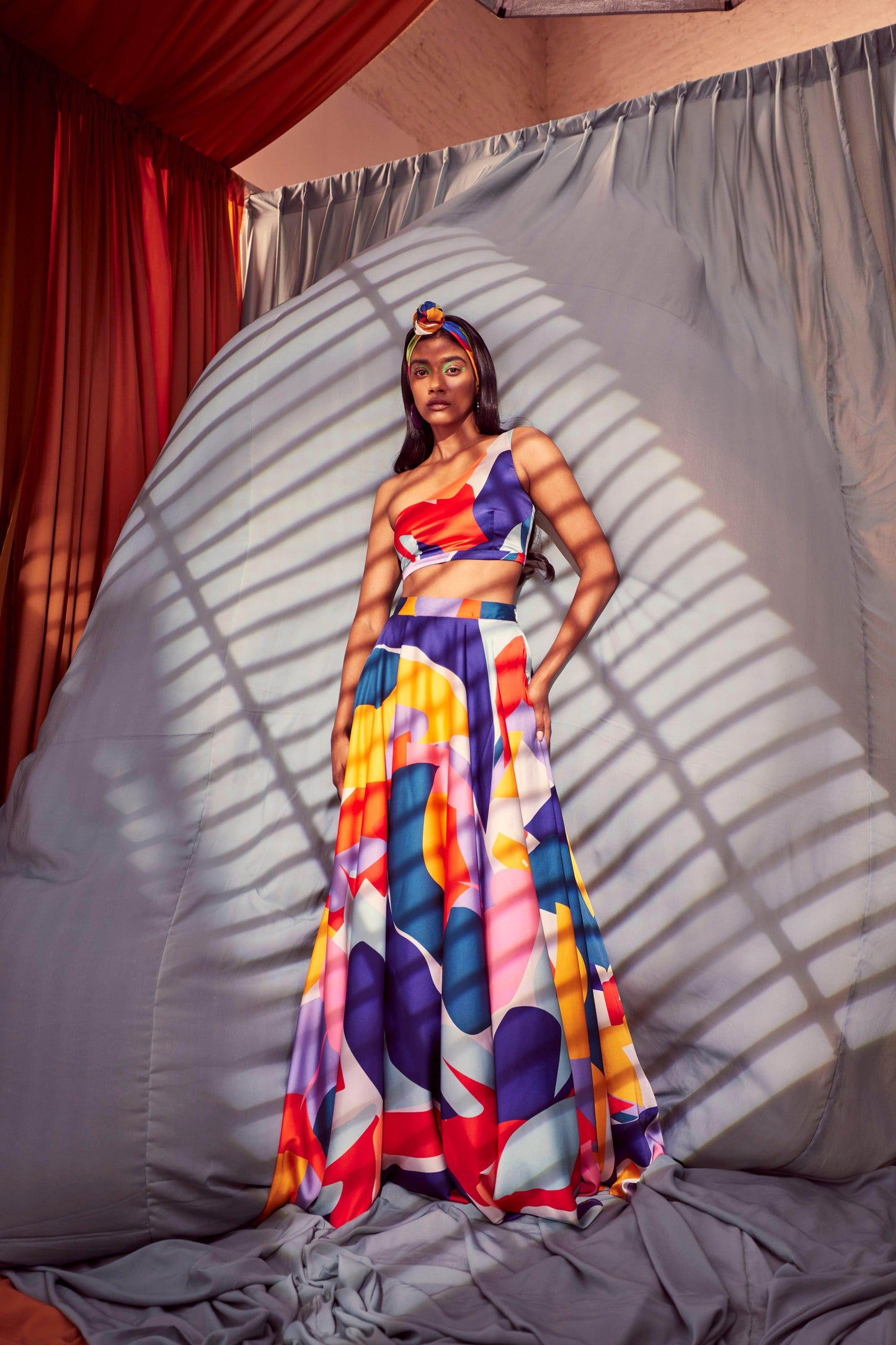 ABSTRACT MAXI-SKIRT SET - dash and dot