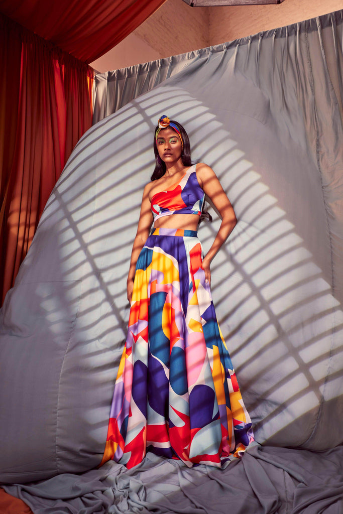 ABSTRACT MAXI-SKIRT SET - dash and dot dash and dot