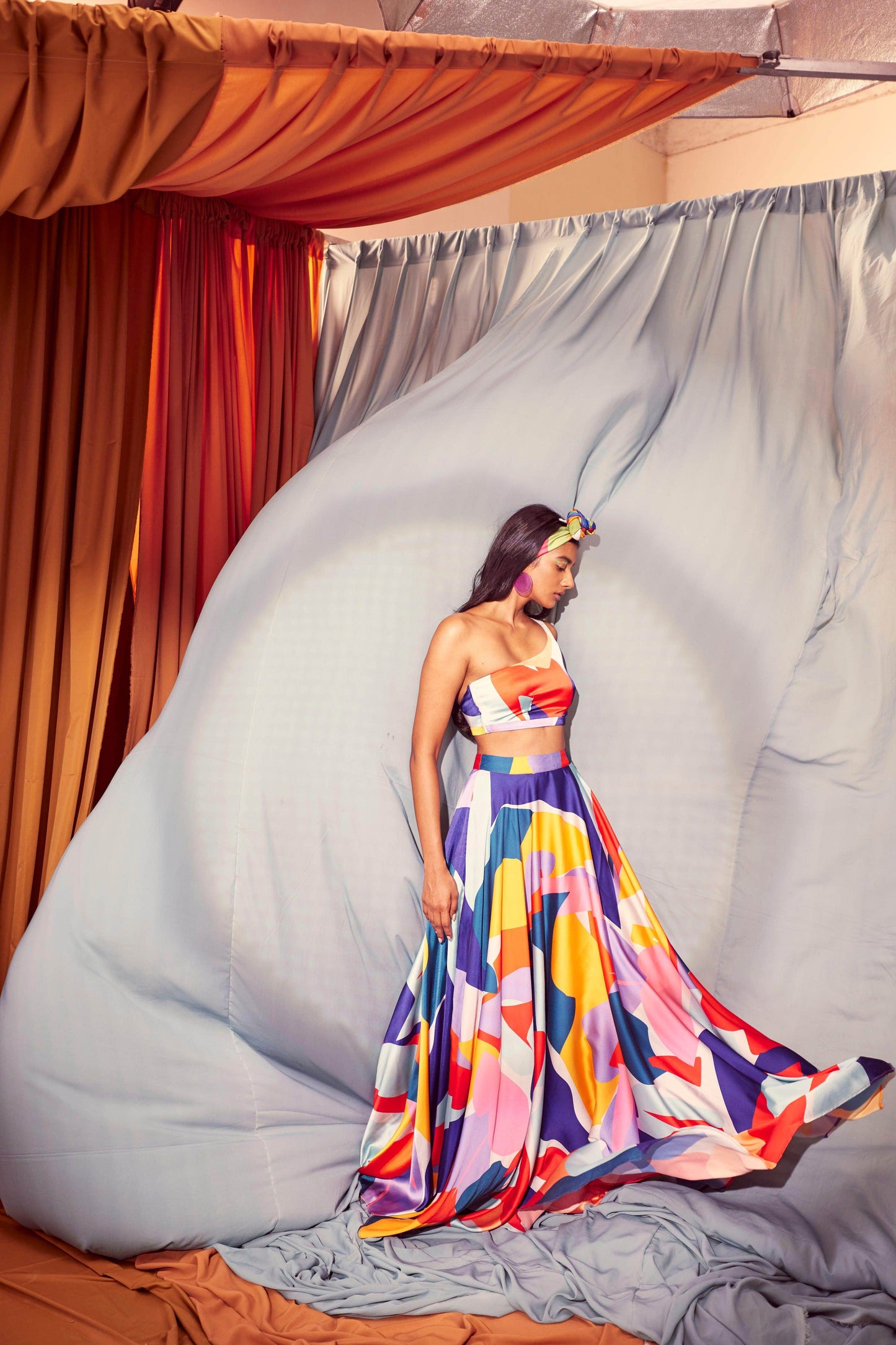 ABSTRACT MAXI-SKIRT SET - dash and dot