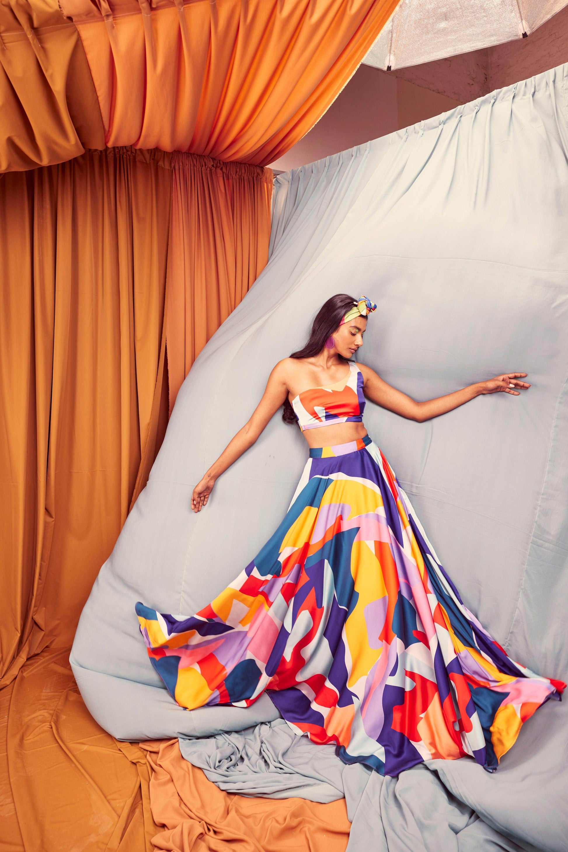 ABSTRACT MAXI-SKIRT SET - dash and dot