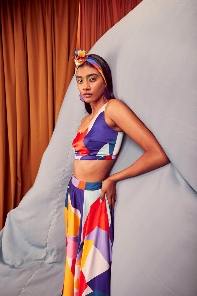 ABSTRACT MAXI-SKIRT SET - dash and dot dash and dot