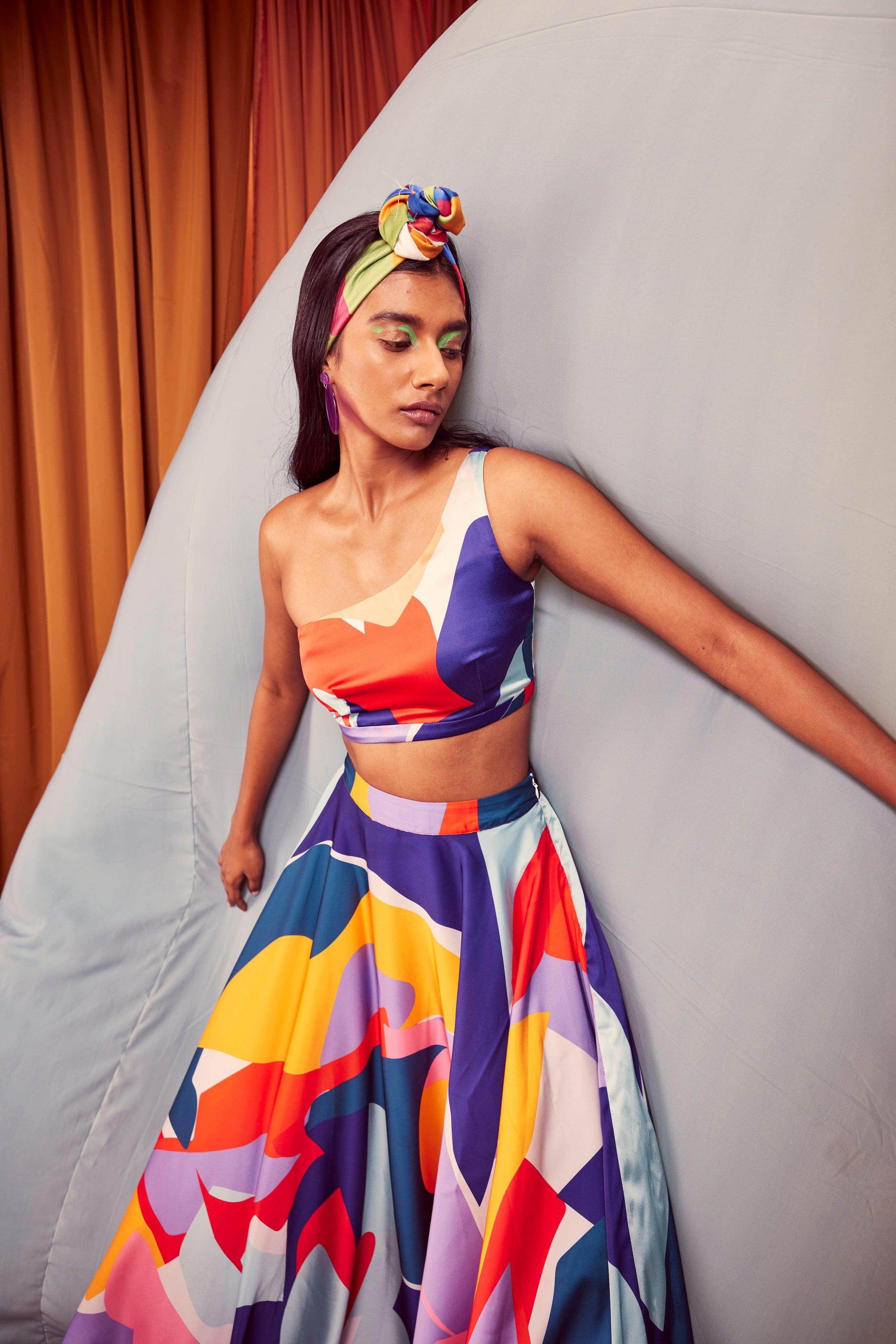 ABSTRACT ONE SHOULDER TOP - dash and dot