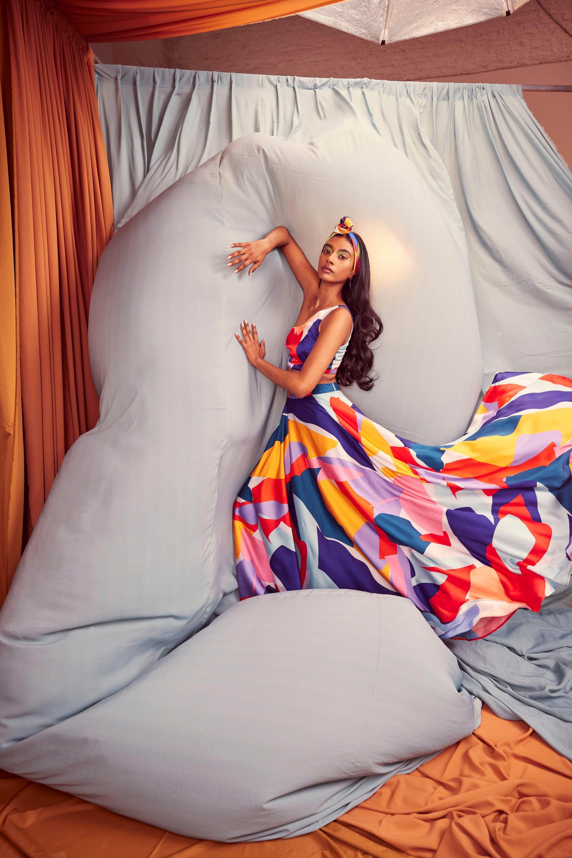 ABSTRACT MAXI-SKIRT SET - dash and dot