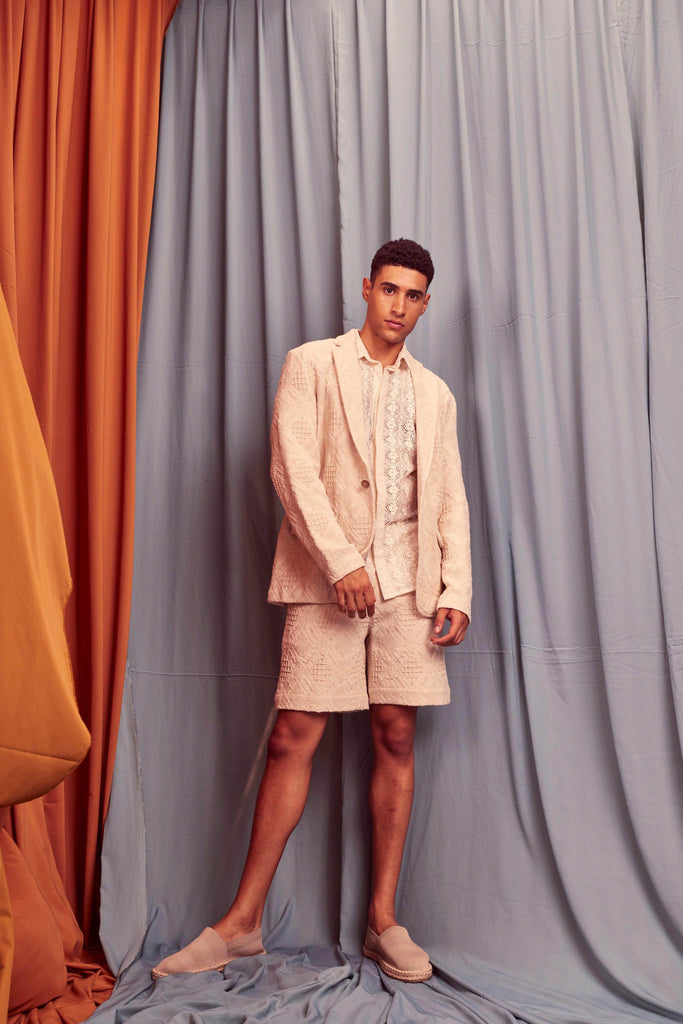 JACQUARD SUMMER SHORTS SUIT - dash and dot dash and dot