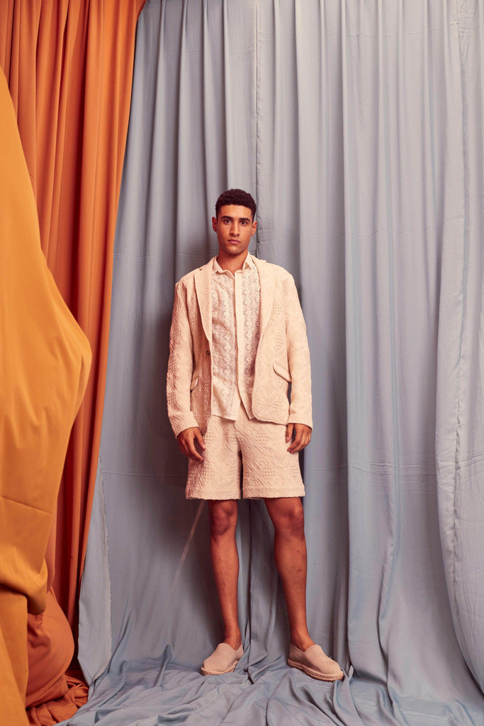 JACQUARD SUMMER SHORTS SUIT - dash and dot dash and dot